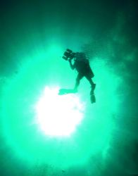 Diver Shilouette taken at St.Johns Egypt whilest dive saf... by Patrick Neumann 